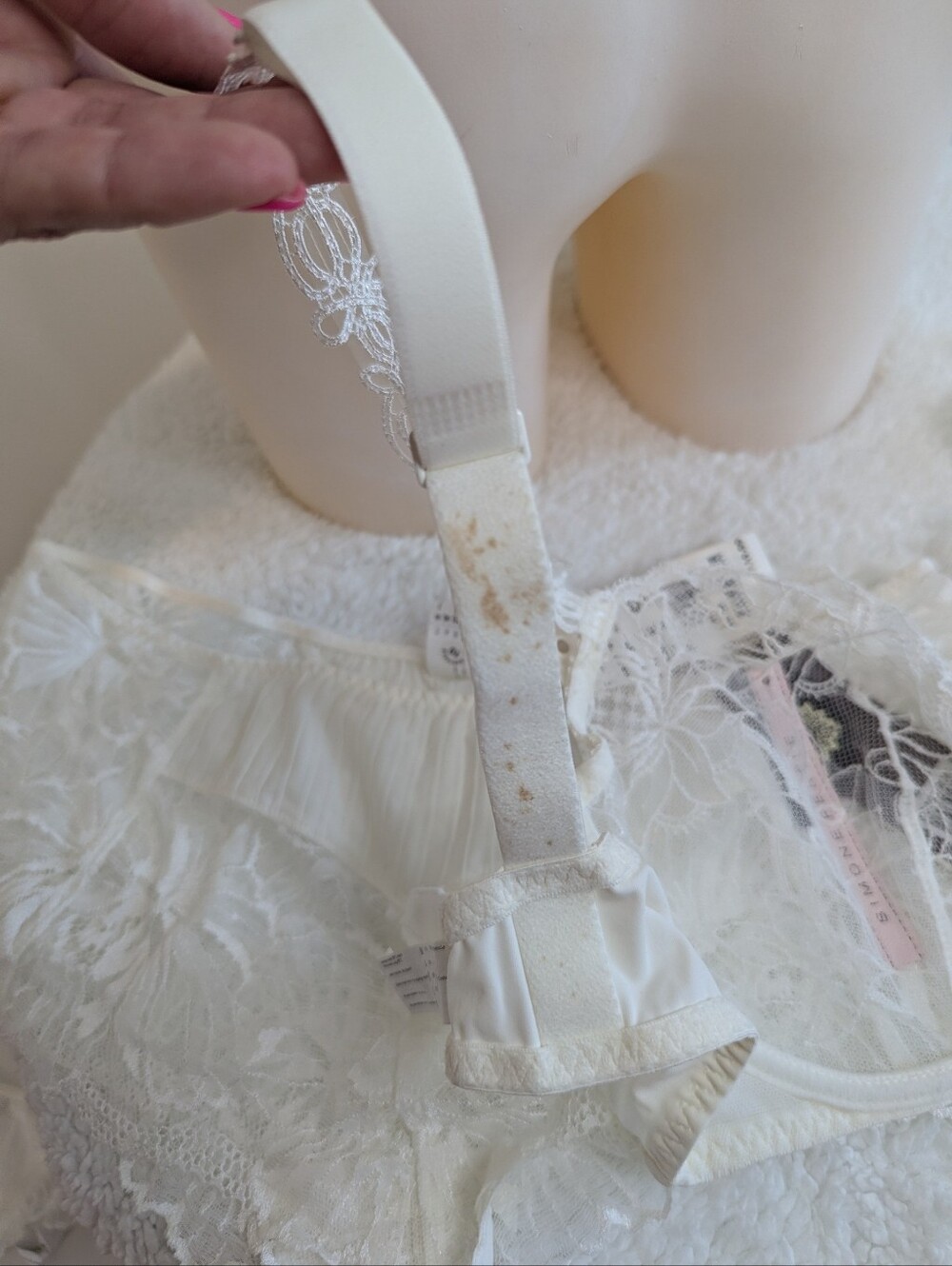 Simone Perele Bagatelle Ivory Lace Bra & Boyshort Set 36E / L NWT - Picture 12 of 12